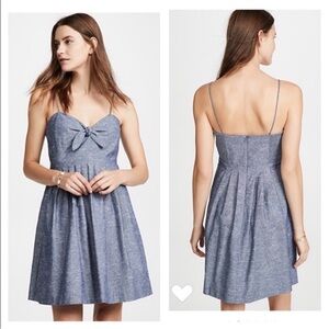 Madewell Chambray Tie Front Cami Babydoll Dress 4 Sweetheart‎ neckline